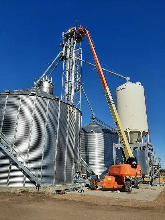 Crane Grain tower assembly electrical install